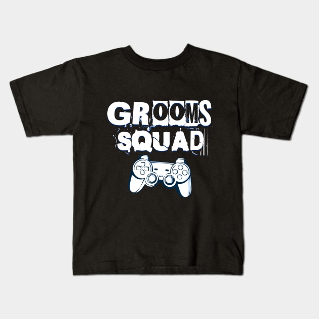 Grooms Squad Wedding Bachelor Party Groomsmen Gamer Gift Kids T-Shirt by IYearDesign